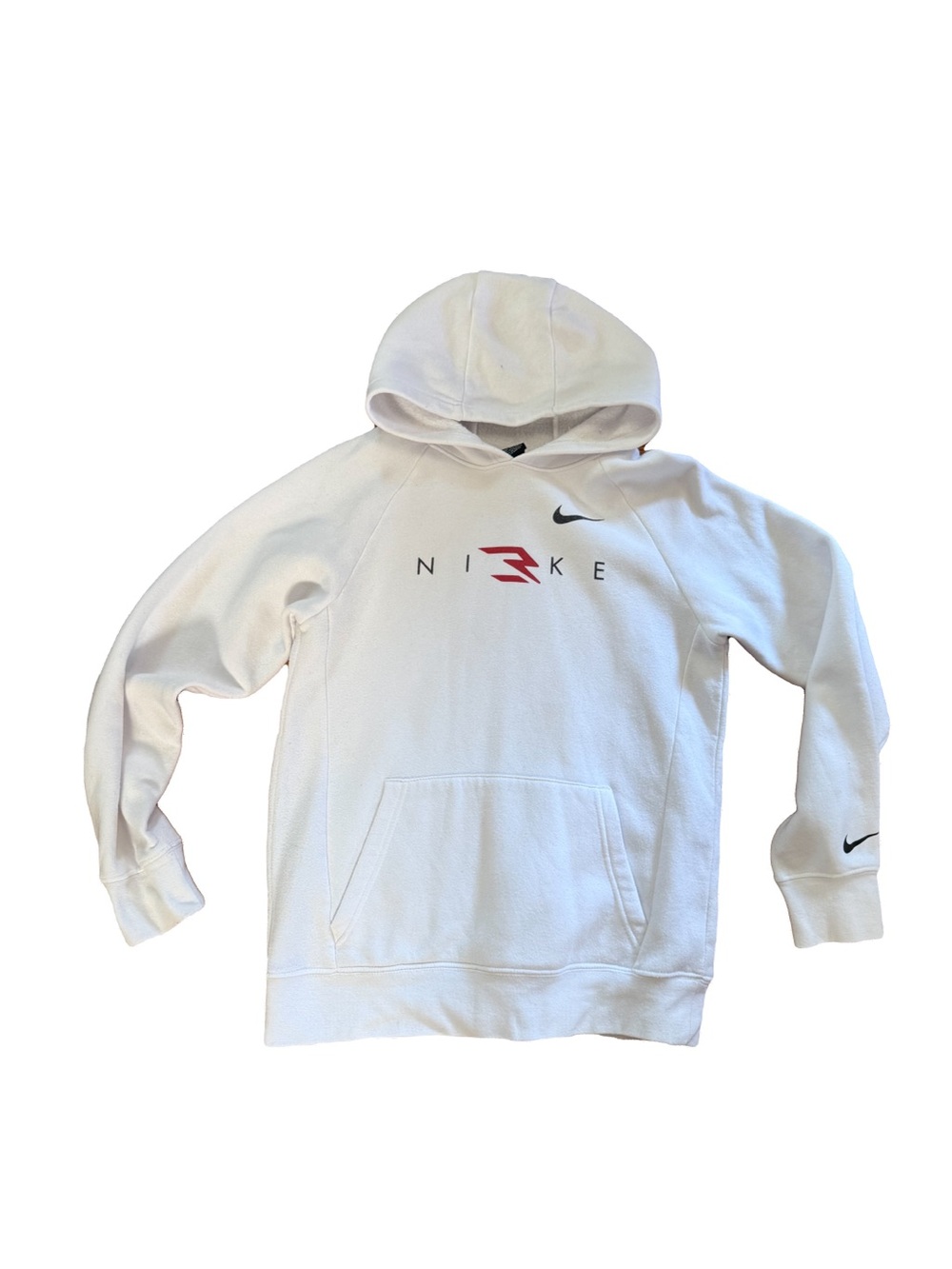 Nike White Kids' Pullover Hoodie with Logo Youth Large